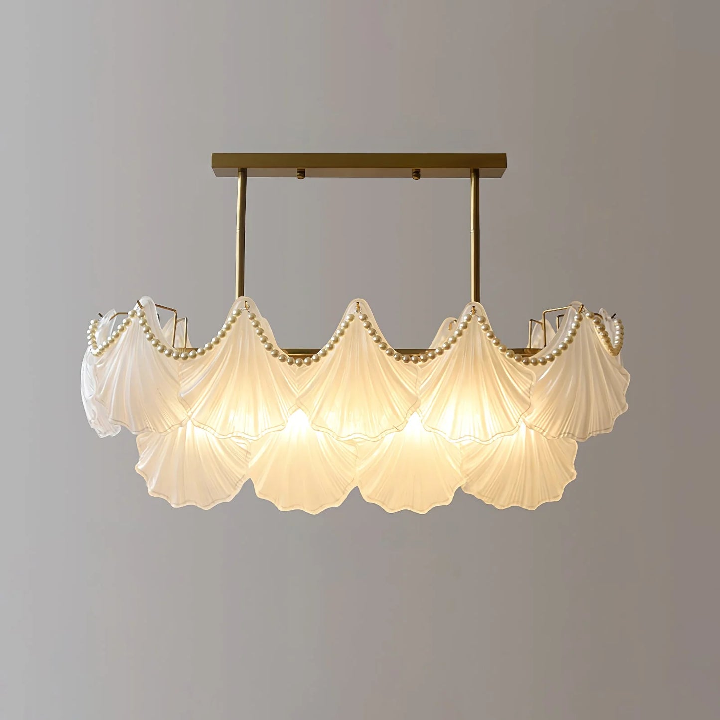 Ribbed Glass Shell Pendant Chandelier - Nuvé