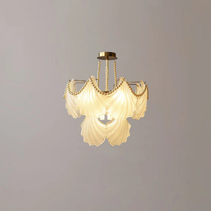 Ribbed Glass Shell Pendant Chandelier - Nuvé