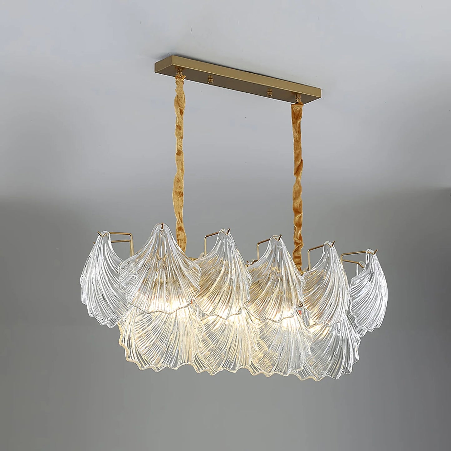 Ribbed Glass Shell Pendant Chandelier - Nuvé