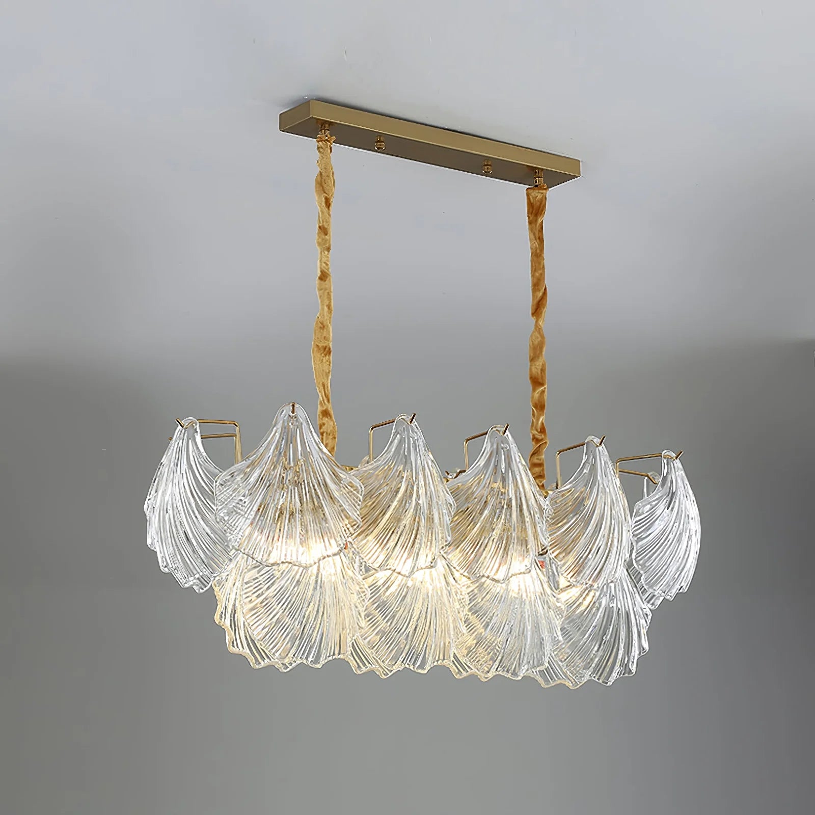 Ribbed Glass Shell Pendant Chandelier - Nuvé