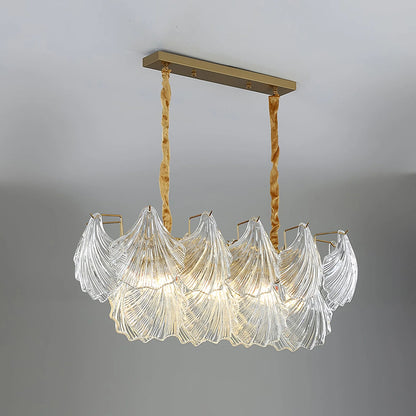 Ribbed Glass Shell Pendant Chandelier - Nuvé