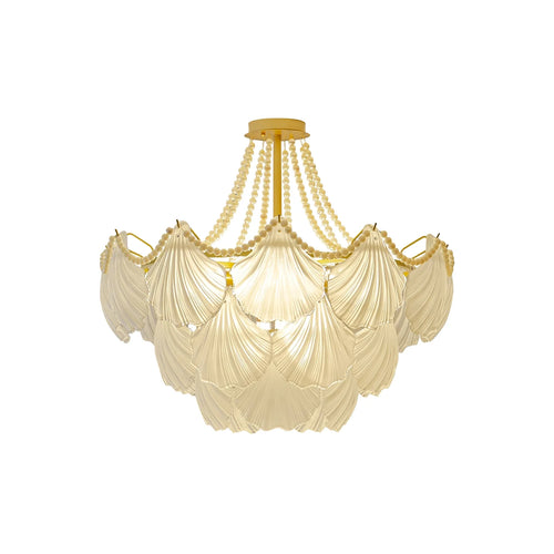 Ribbed Glass Shell Pendant Chandelier - Nuvé