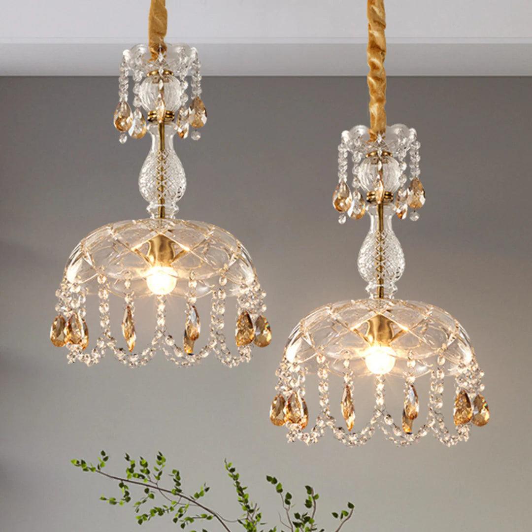 Rondelle Crystal Flower Pendant lamp - Nuvé