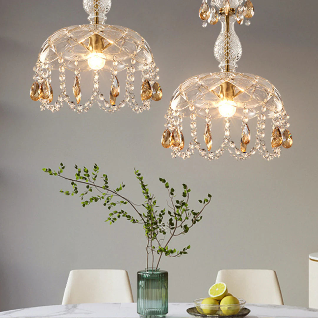 Rondelle Crystal Flower Pendant lamp - Nuvé