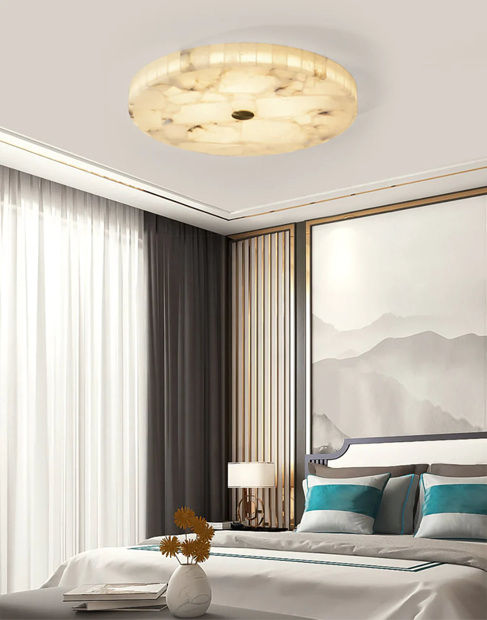 Alabaster Round Ceiling Lamp - Nuvé