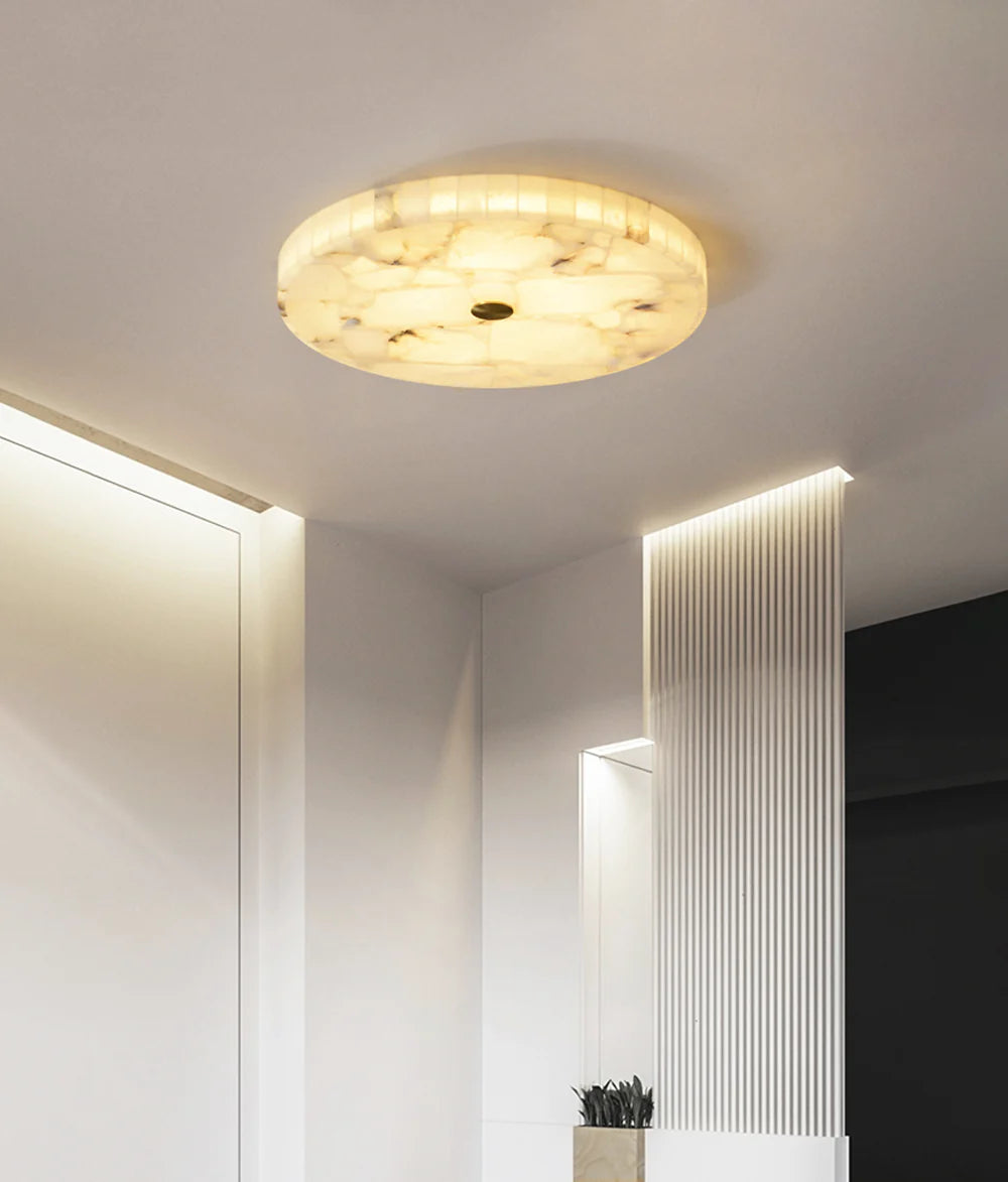 Alabaster Round Ceiling Lamp - Nuvé