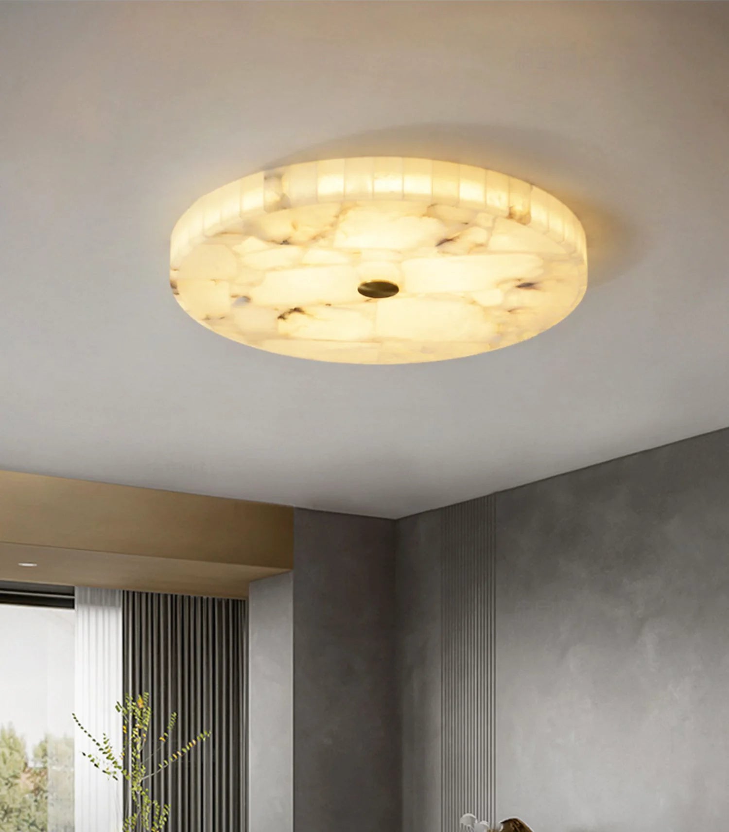 Alabaster Round Ceiling Lamp - Nuvé