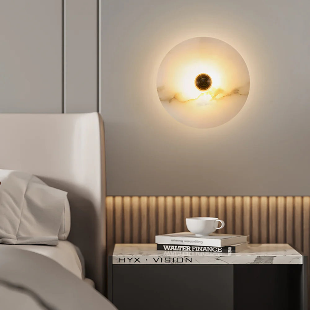 Round Alabaster Wall Lamp - Nuvé