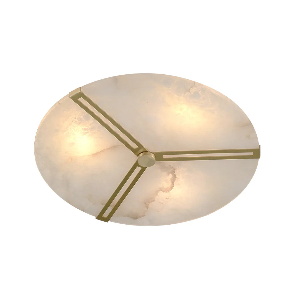 Round Copper Alabaster Ceiling Light - Nuvé