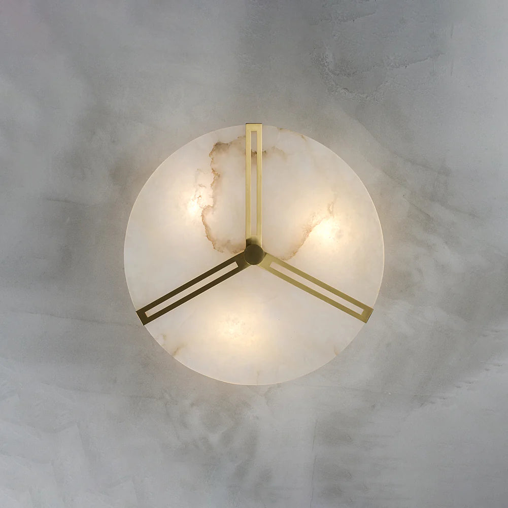Round Copper Alabaster Ceiling Light - Nuvé
