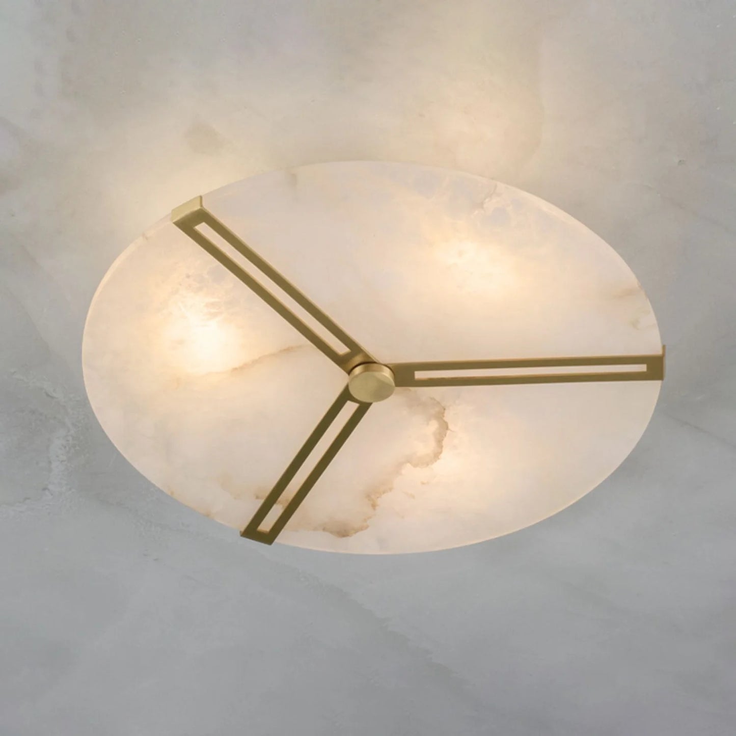 Round Copper Alabaster Ceiling Light - Nuvé