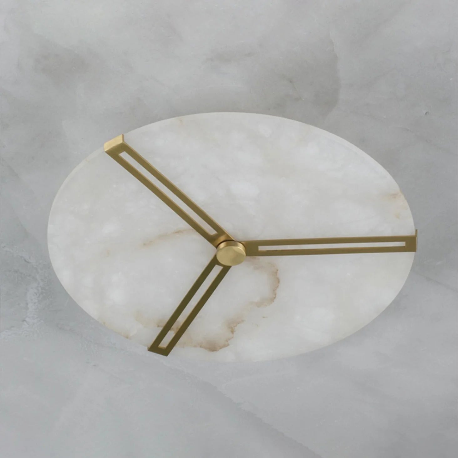 Round Copper Alabaster Ceiling Light - Nuvé