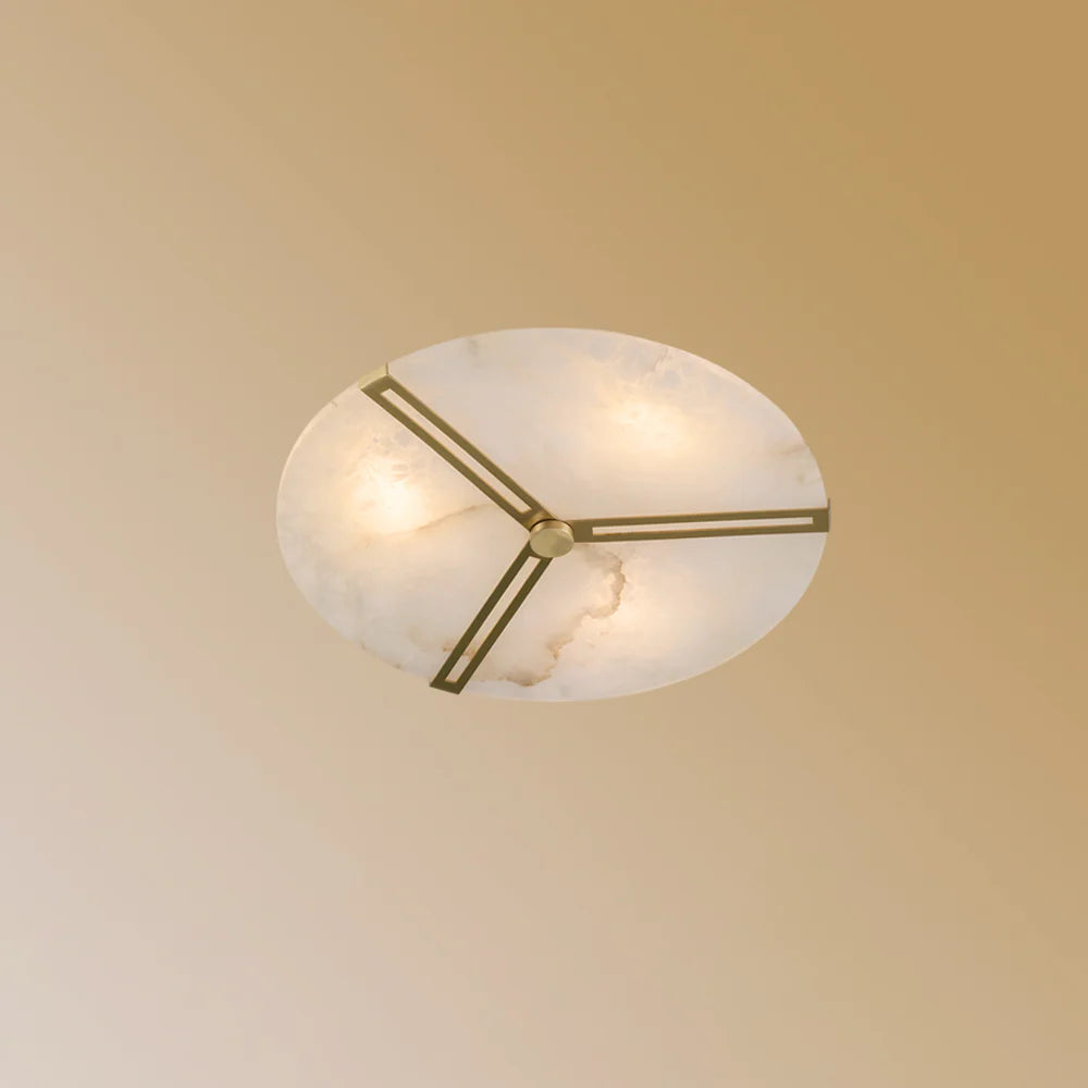 Round Copper Alabaster Ceiling Light - Nuvé