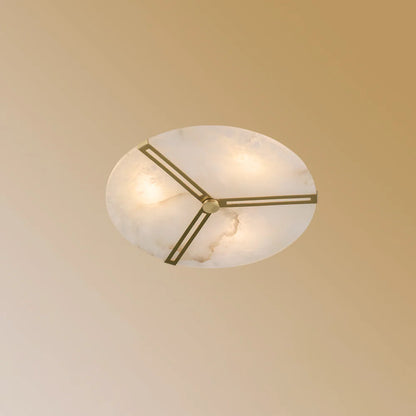 Round Copper Alabaster Ceiling Light - Nuvé