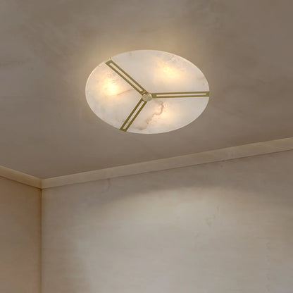 Round Copper Alabaster Ceiling Light - Nuvé