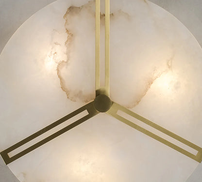 Round Copper Alabaster Ceiling Light - Nuvé