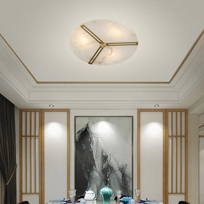 Round Copper Alabaster Ceiling Light - Nuvé