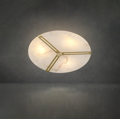 Round Copper Alabaster Ceiling Light - Nuvé