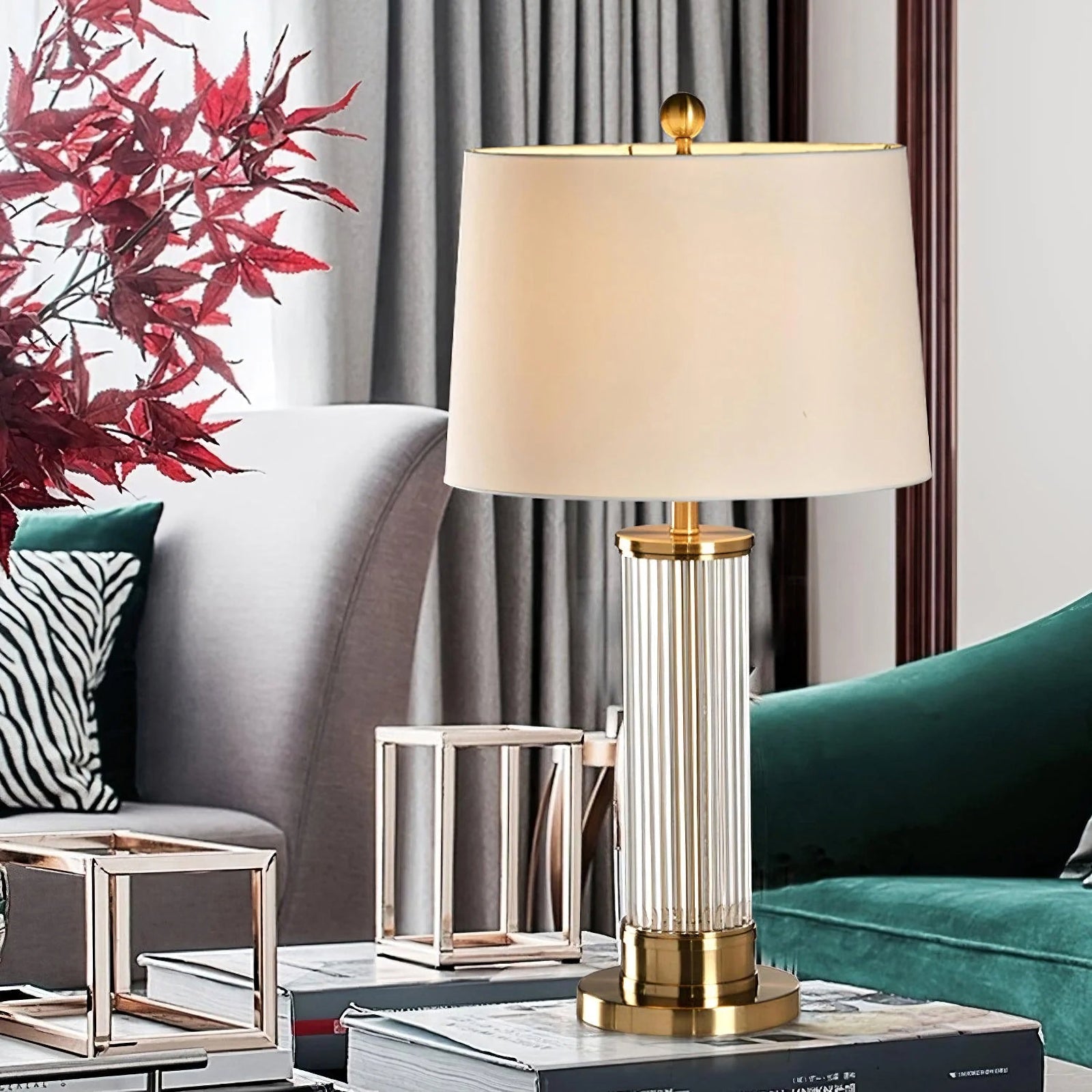 Round Metal Glass Table Lamp - Nuvé