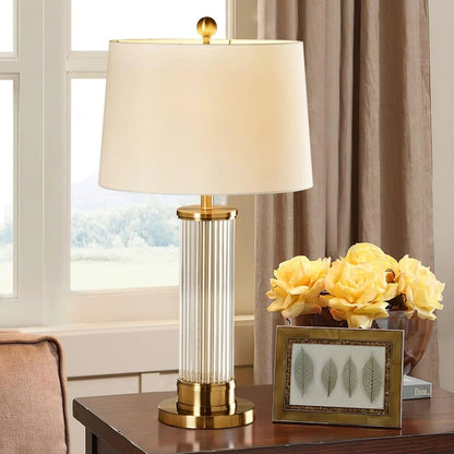 Round Metal Glass Table Lamp - Nuvé