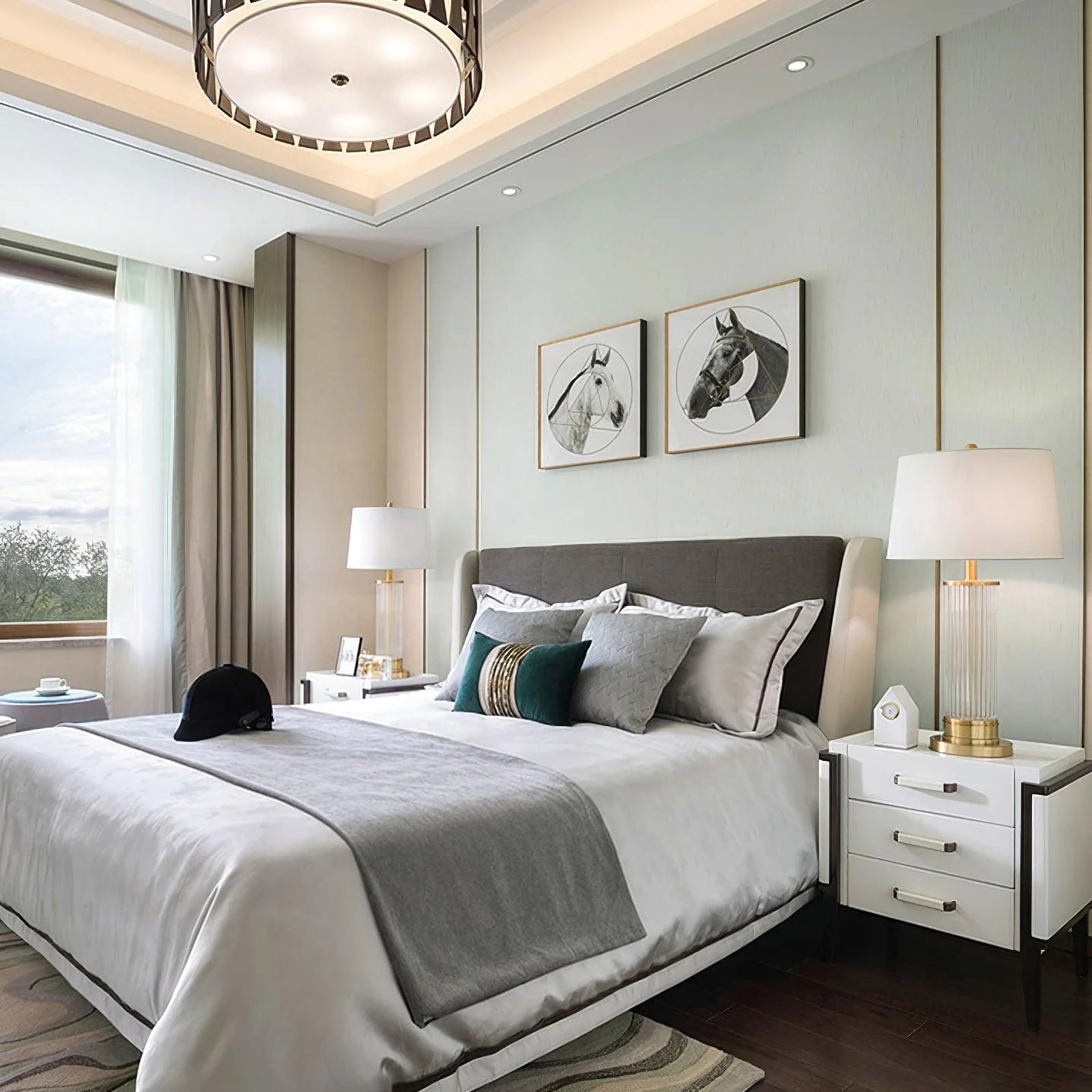 Round Metal Glass Table Lamp - Nuvé