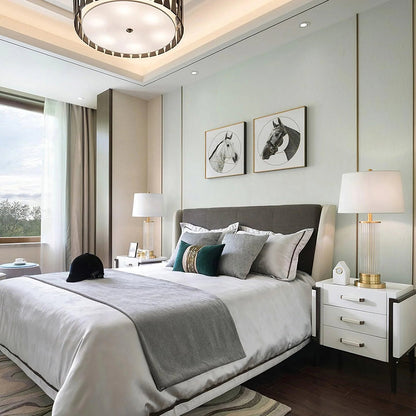 Round Metal Glass Table Lamp - Nuvé