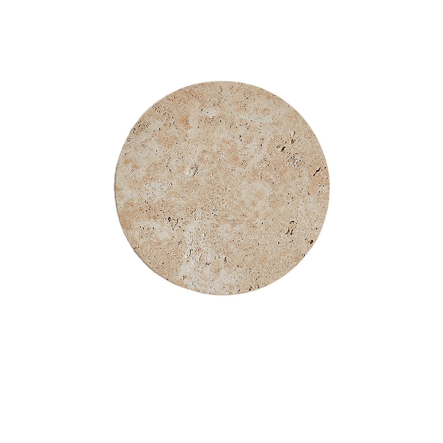 Yellow travertine round wall lamp by Korewolamp, featuring a smooth stone surface and modern wall-mounted design.