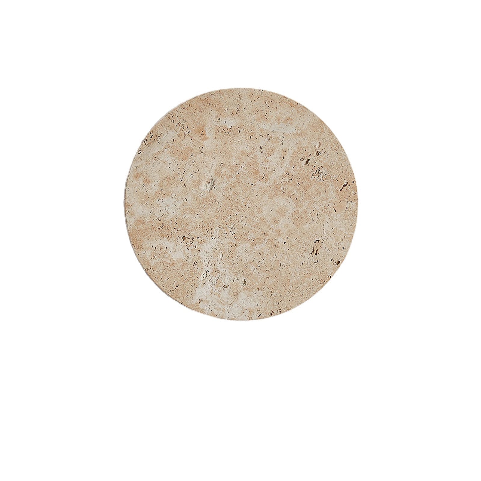 Yellow travertine round wall lamp by Korewolamp, featuring a smooth stone surface and modern wall-mounted design.