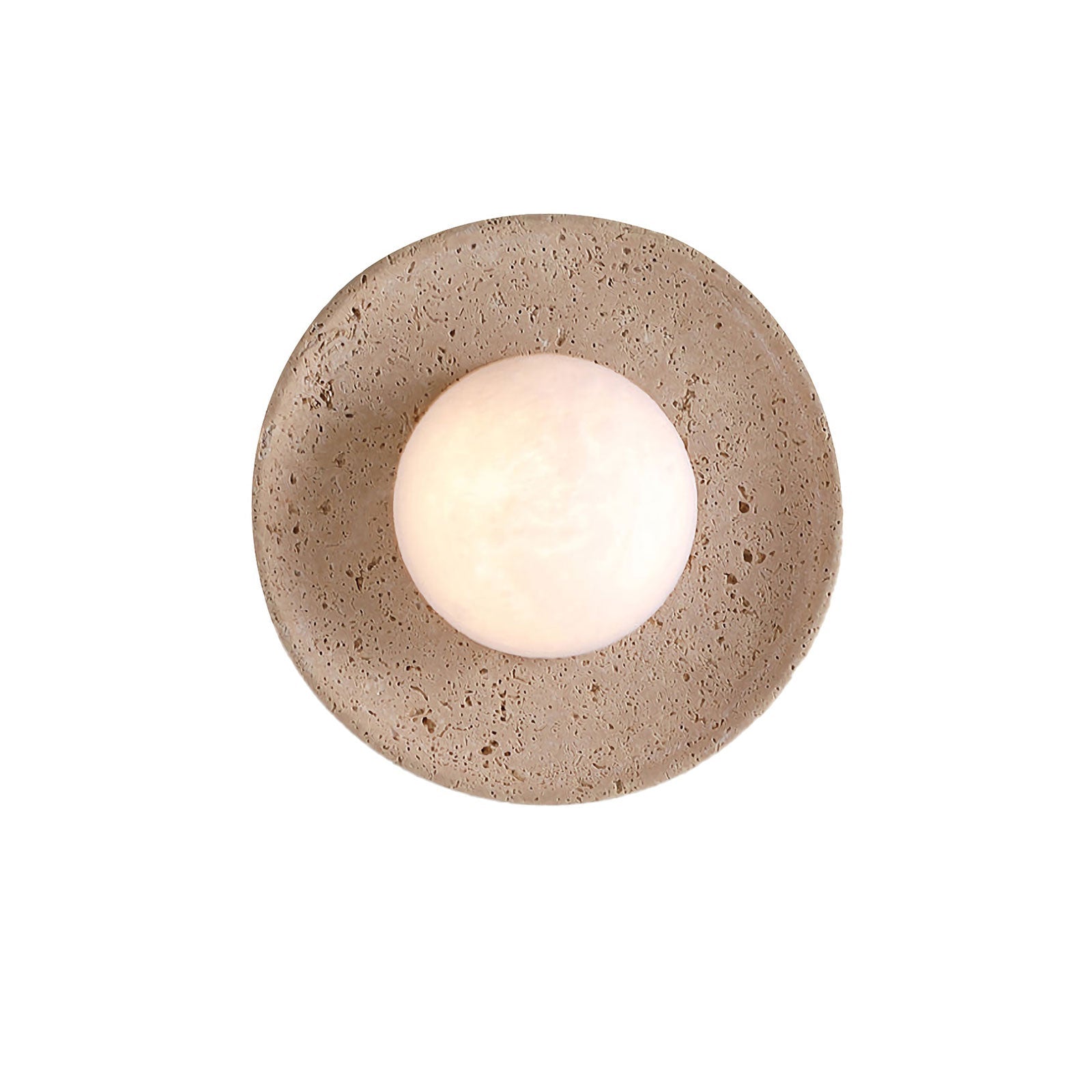 Round Travertine Wall Lamp - Nuvé