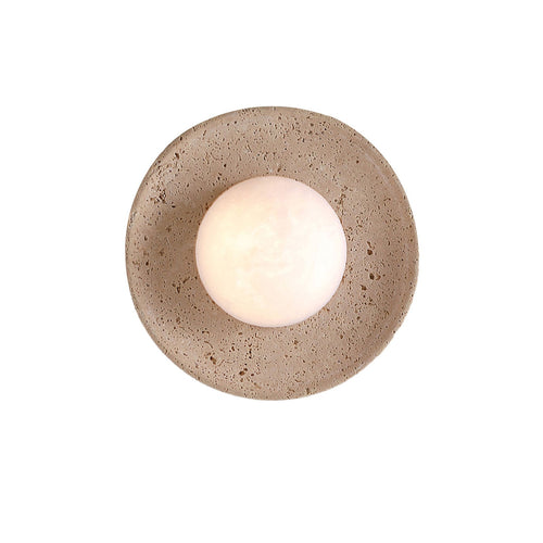 Round Travertine Wall Lamp - Nuvé