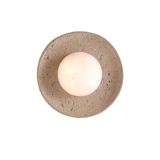 Round Travertine Wall Lamp - Nuvé