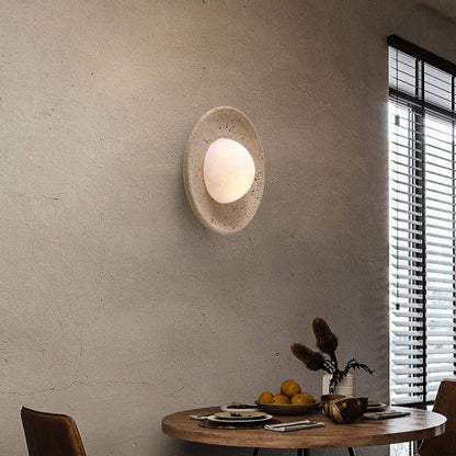 Round Travertine Wall Lamp - Nuvé