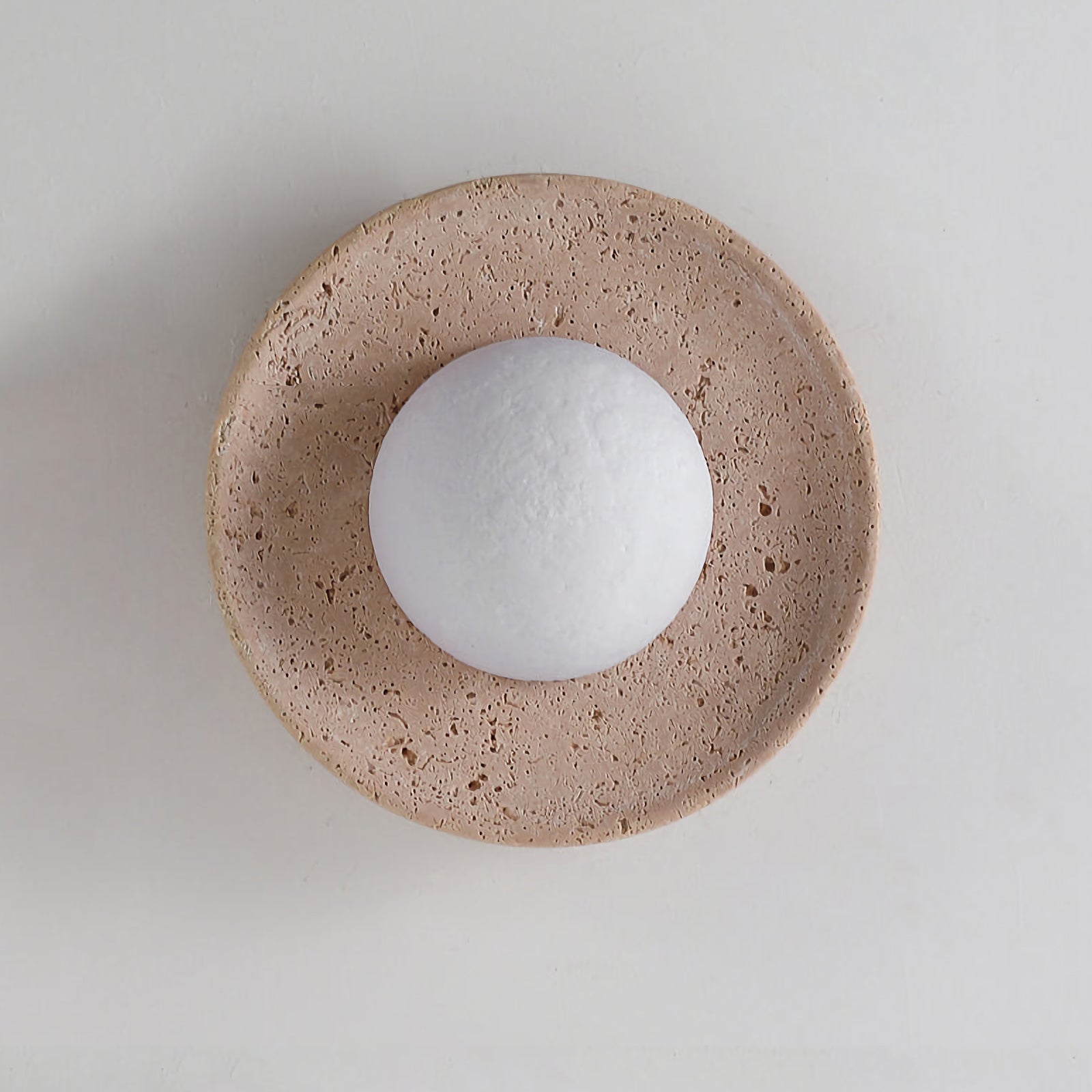 Round Travertine Wall Lamp - Nuvé