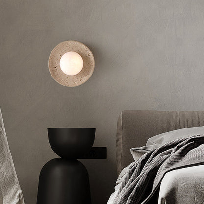 Round Travertine Wall Lamp - Nuvé