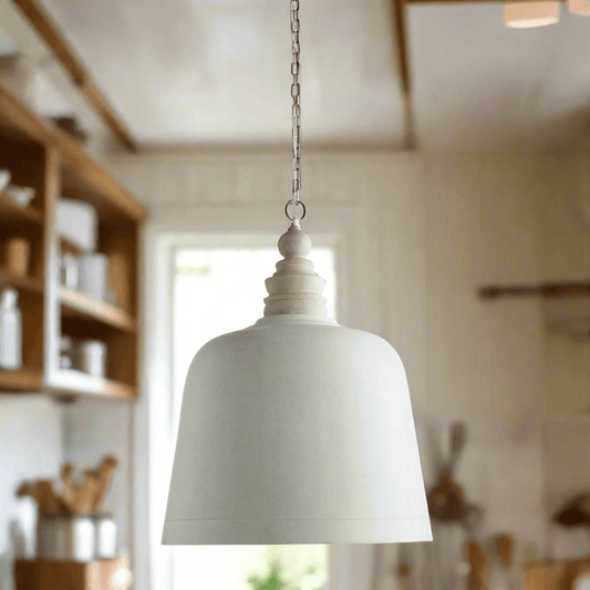 Rustic White Pendant Light for Farmhouse Kitchens - Nuvé
