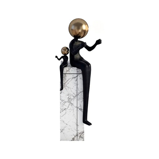 Seated Double Figure Sculpture Floor Lamp - Nuvé