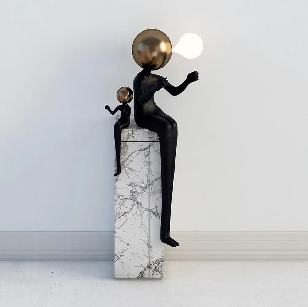 Seated Double Figure Sculpture Floor Lamp - Nuvé