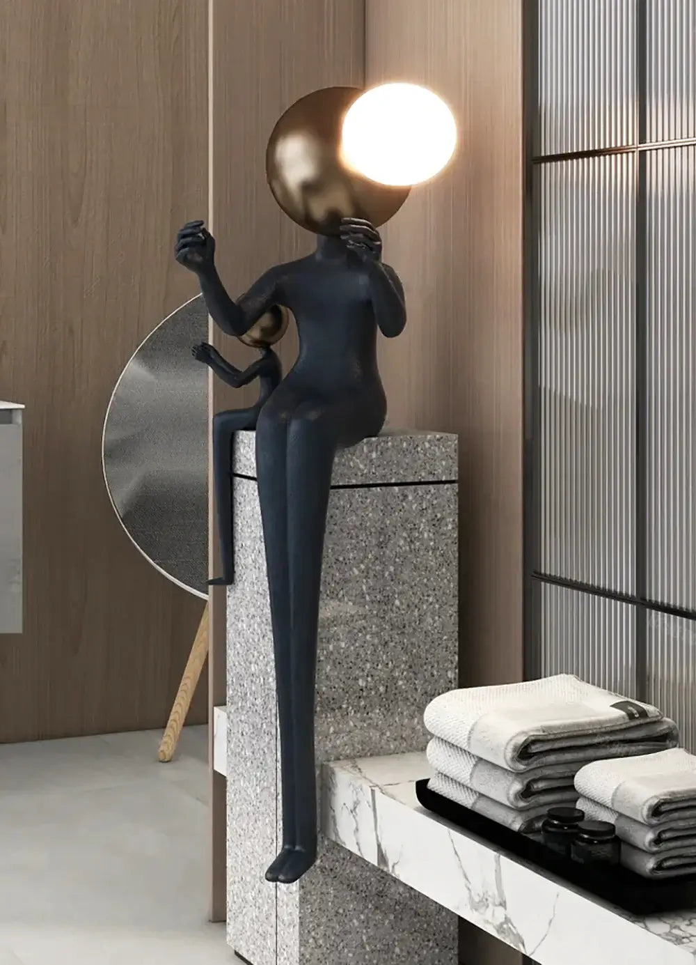 Seated Double Figure Sculpture Floor Lamp - Nuvé