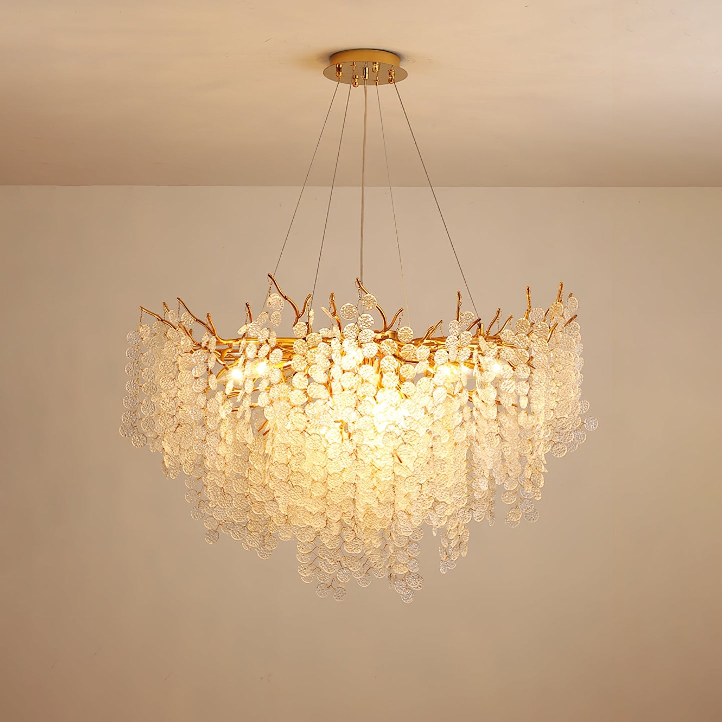 Shiro Noda Glass Coin Chandeliers - Nuvé
