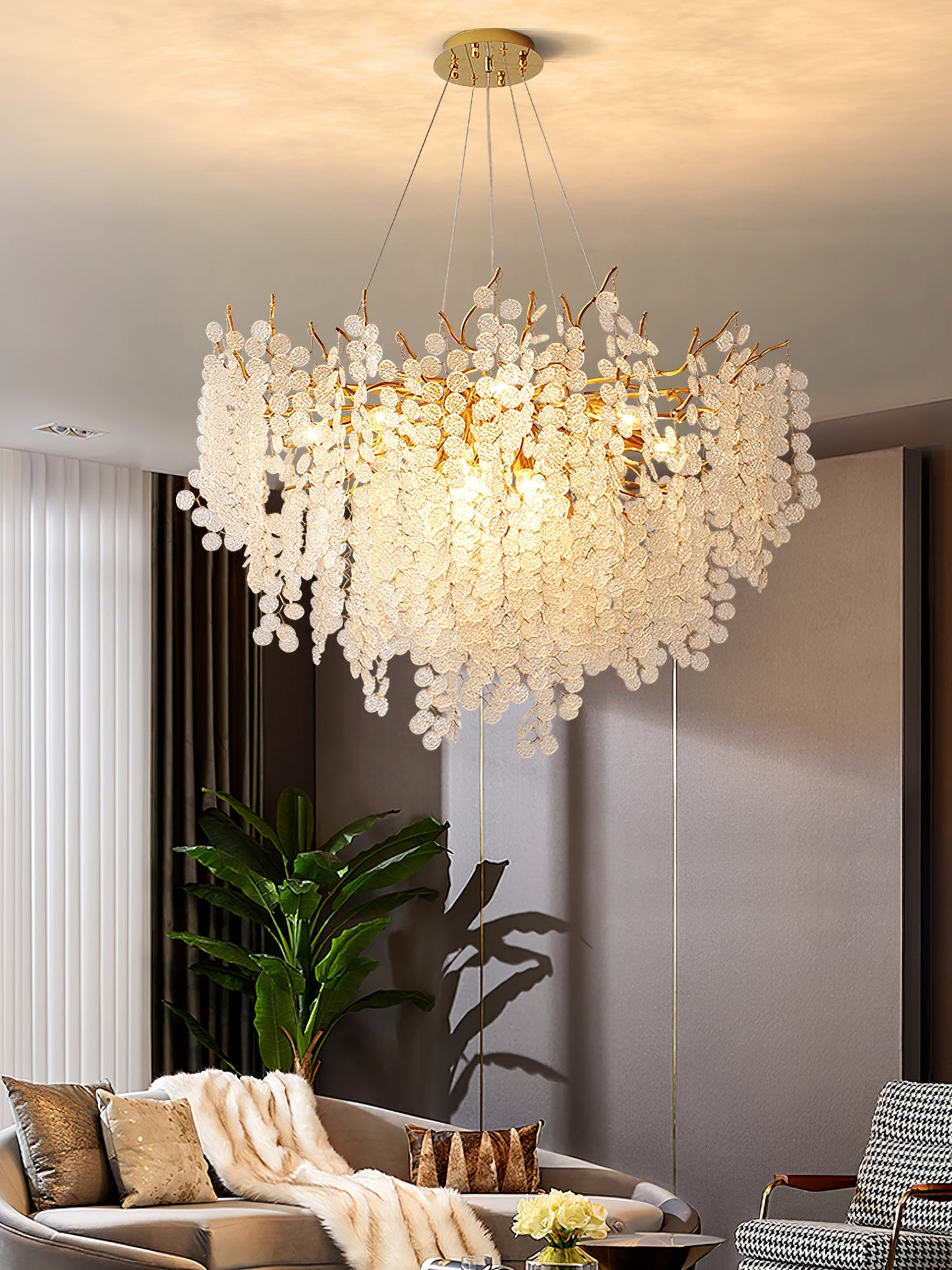Shiro Noda Glass Coin Chandeliers - Nuvé