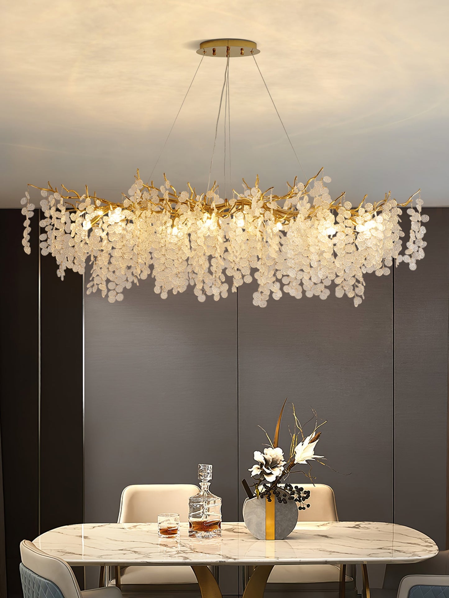 Shiro Noda Glass Coin Chandeliers - Nuvé