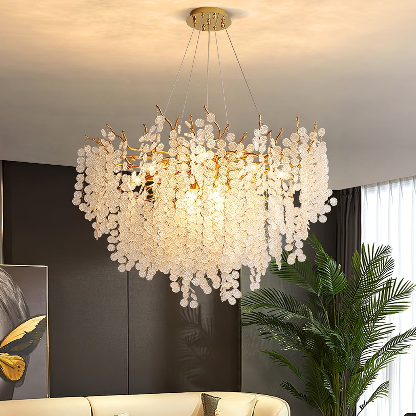 Shiro Noda Glass Coin Chandeliers - Nuvé