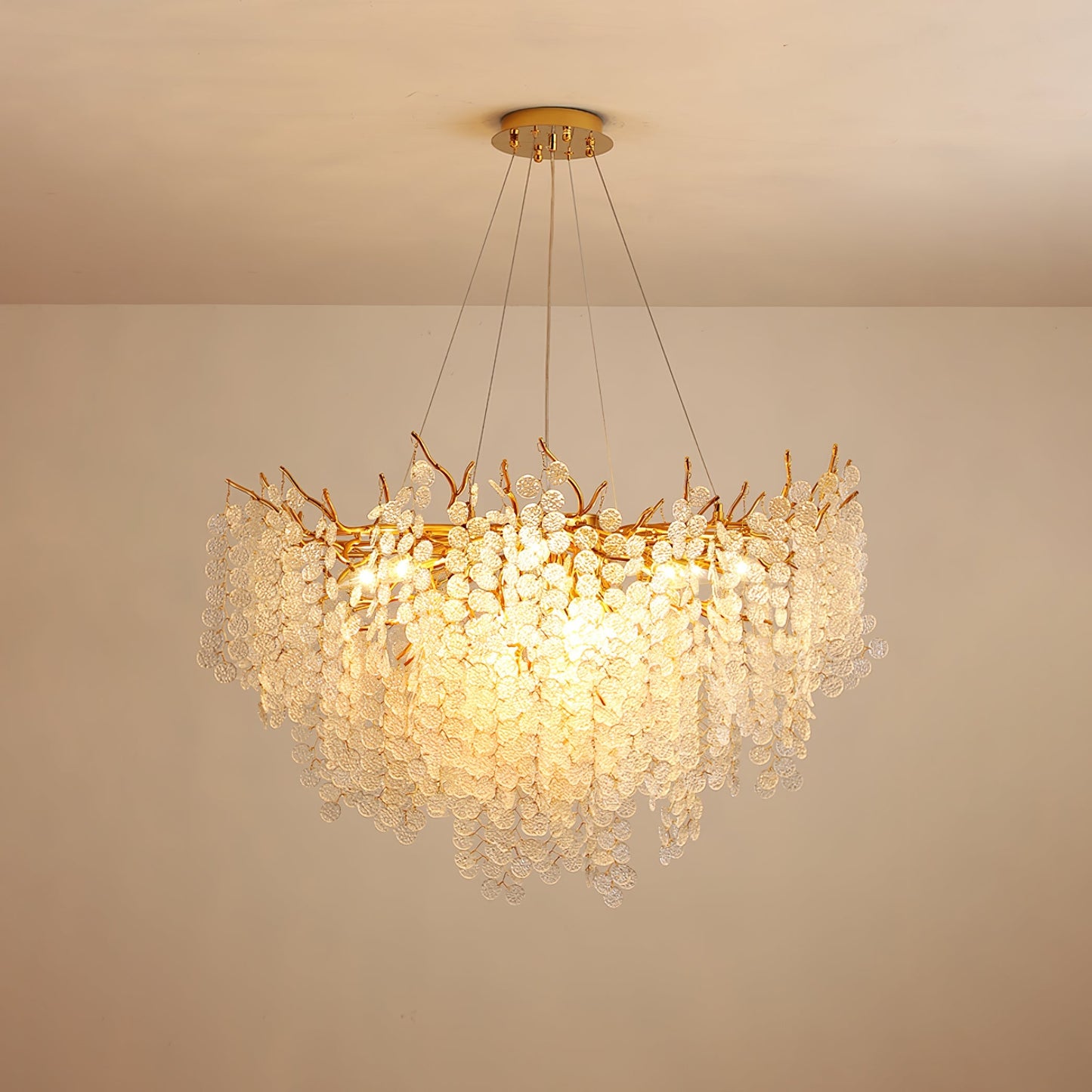 Shiro Noda Glass Coin Chandeliers - Nuvé
