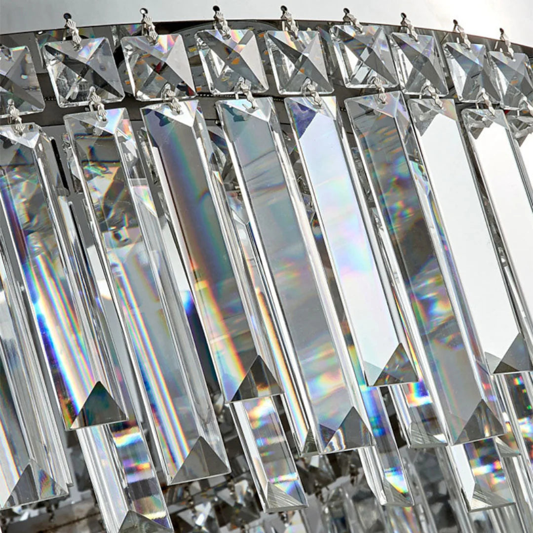 Silver Round Crystal Ceiling Lamp - Nuvé