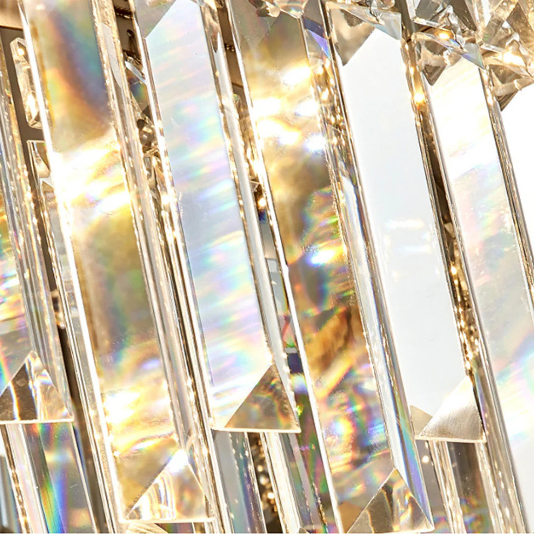 Silver Round Crystal Ceiling Lamp - Nuvé