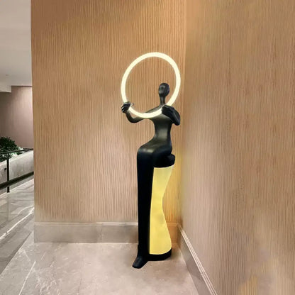Sitting Man Statue Floor Lamp - Nuvé