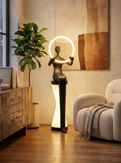 Sitting Man Statue Floor Lamp - Nuvé