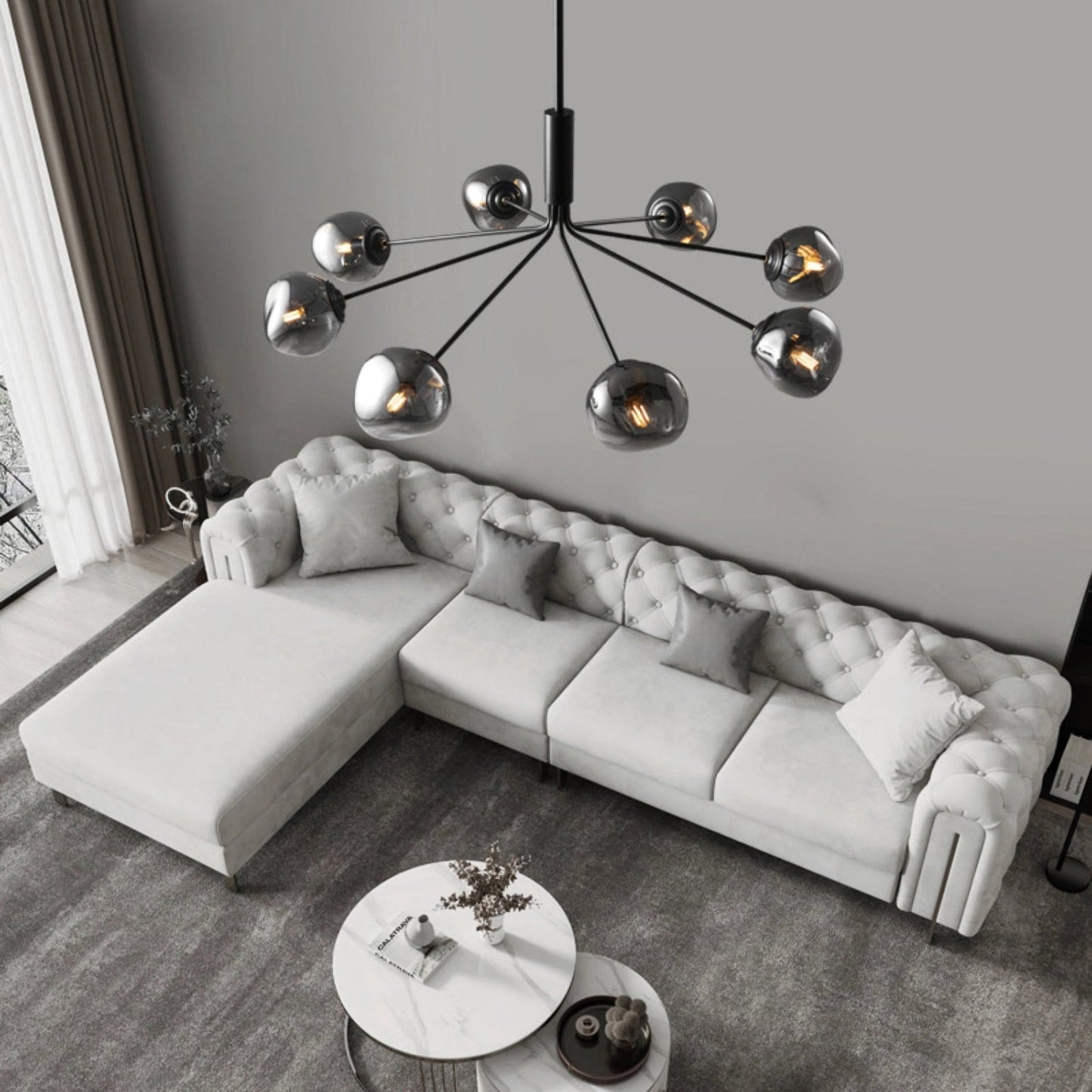 Smoked Glass Chandelier - Nuvé