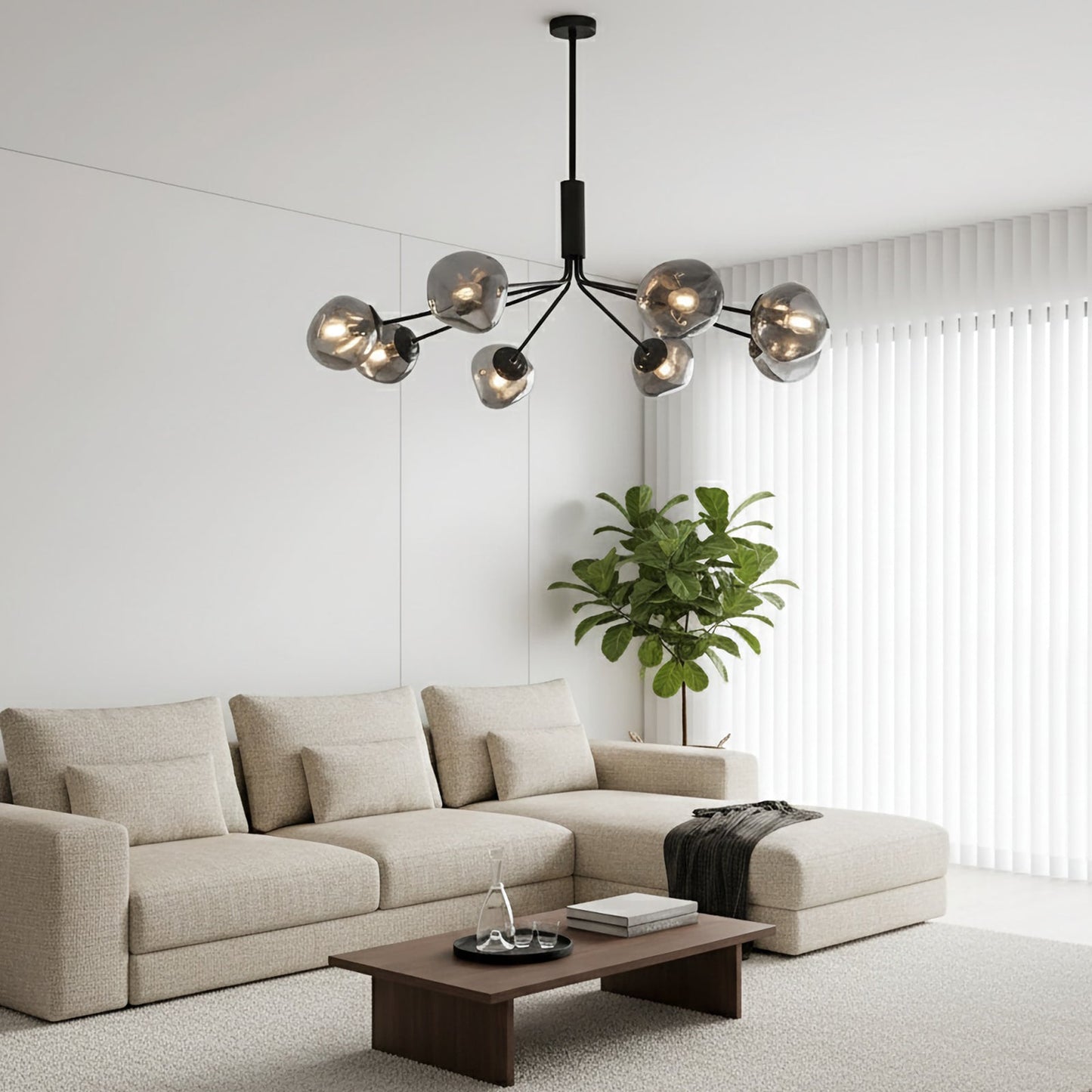 Smoked Glass Chandelier - Nuvé