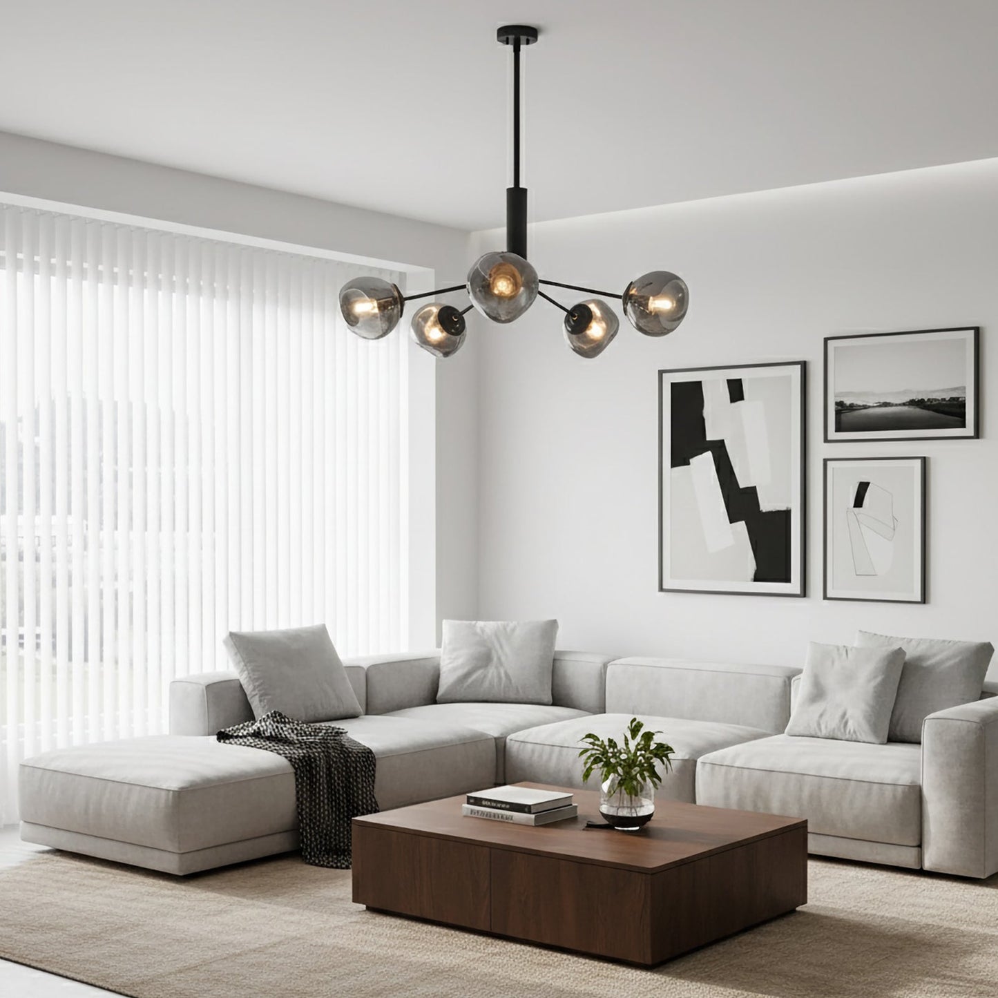 Smoked Glass Chandelier - Nuvé